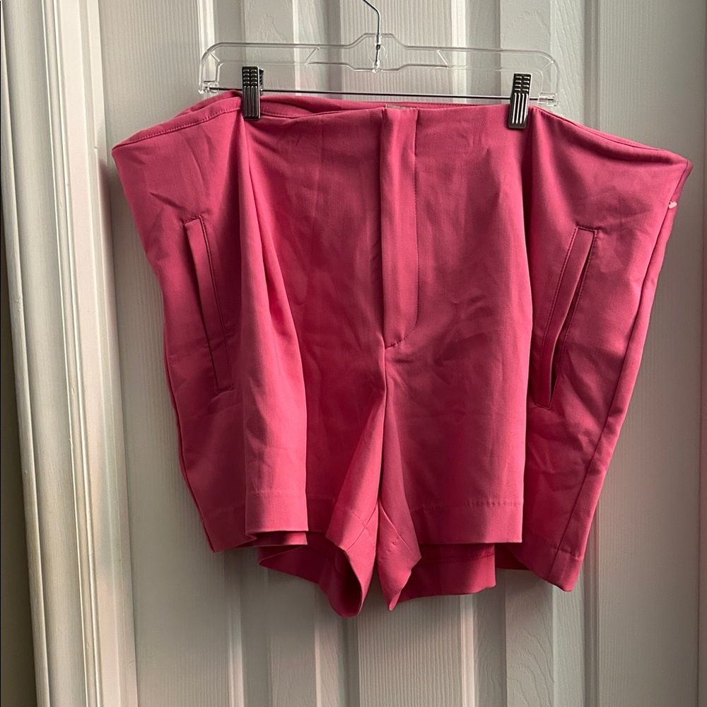 A New Day size 22 Women's High-Rise Pink Tailored Shorts